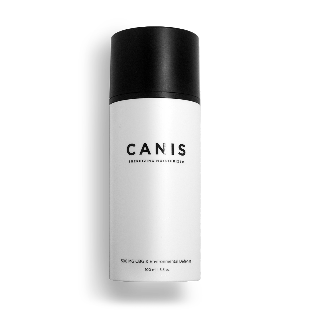 Canis Collection's 500mg energizing moisturizer bottle.
